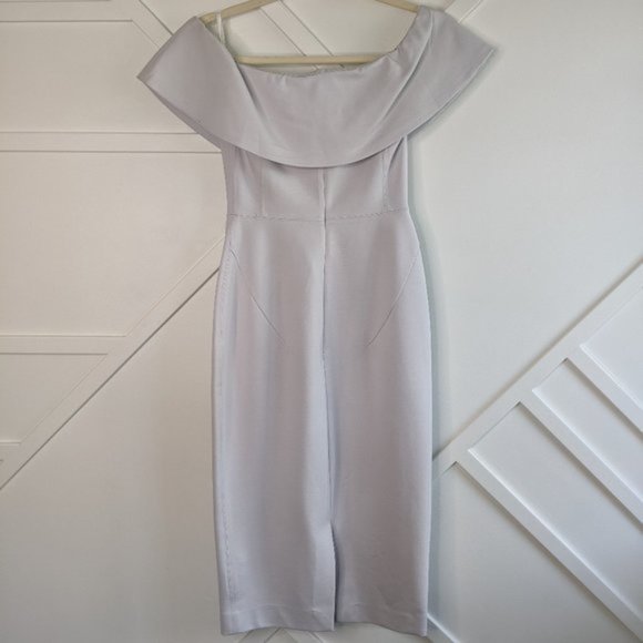 Aritzia Babaton Ruslan Off Shoulder Fitted Midi Dress SZ/ 4 - Picture 8 of 8